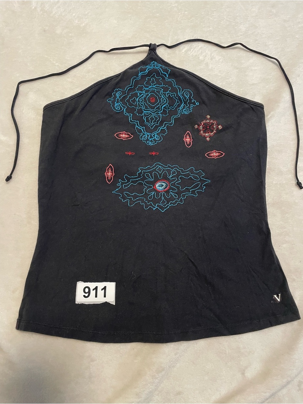 Victoria's Secret Black Tank Top with Subtle Pink Logo Tag